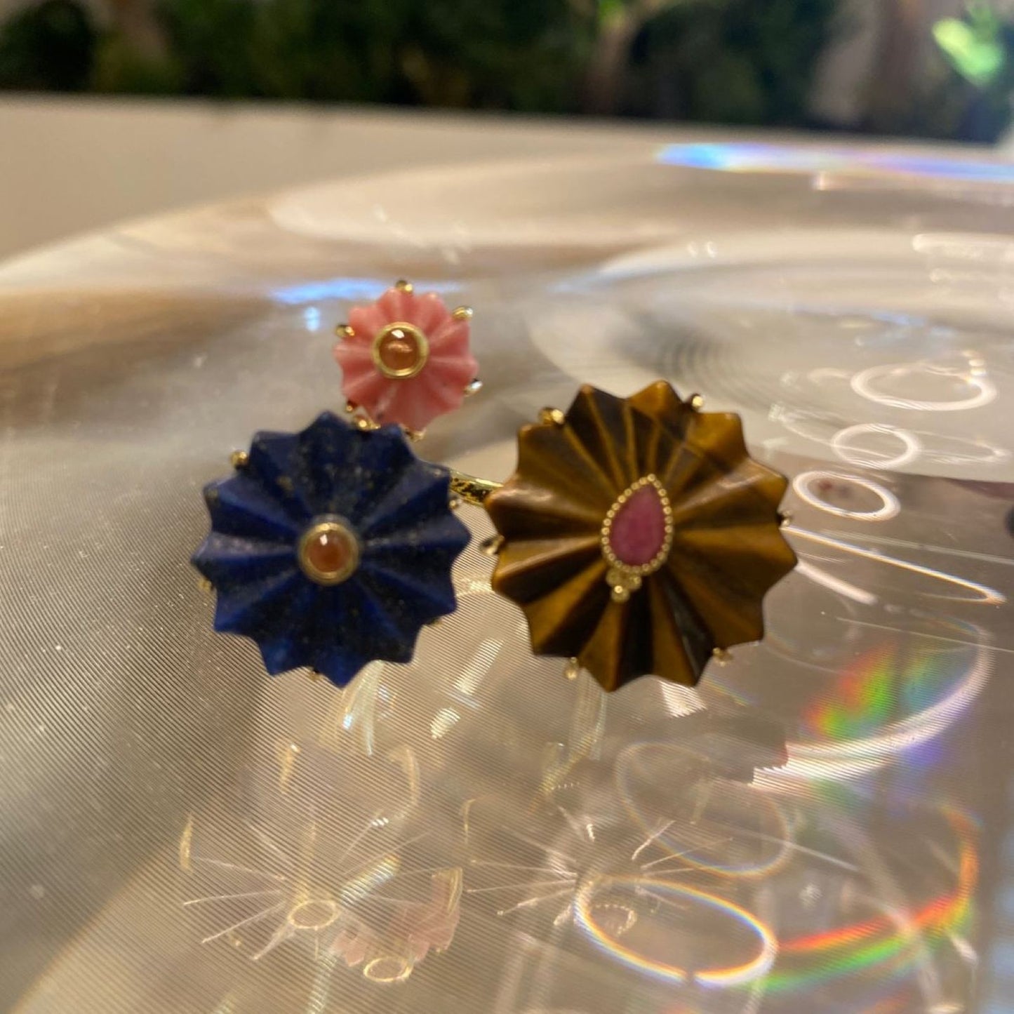 Ring with 3 Meringues <br/> Multi-stones D