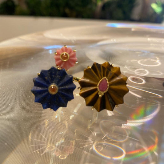 Ring with 3 Meringues <br/> Multi-stones D