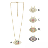 Multi-Colored Rhinestone Eye <br/> Chain Necklace C