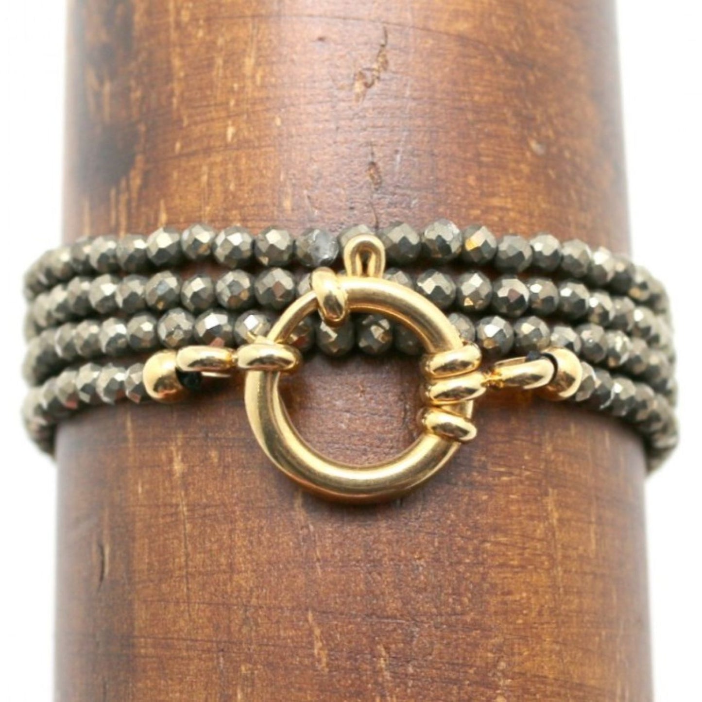 4mm Pyrite <br/> Buoy Clasp Necklace