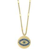Venetian Eye Sequin <br/> Chain Necklace Blue