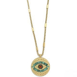 Venetian Eye Sequin <br/> Chain Necklace Green