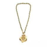 Gold Camellia <br/> Braided Wire Chain Necklace