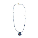 Lapis Lazuli Drop <br/> Beaded Necklace Carnelian Oval