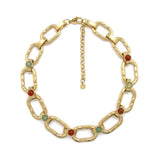 Gold-tone <br/> Rectangular Link Chain Necklace Multi