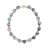 Buoy Clasp Necklace <br/> w/ Rounded Triangle <br/> Stones Fluorine