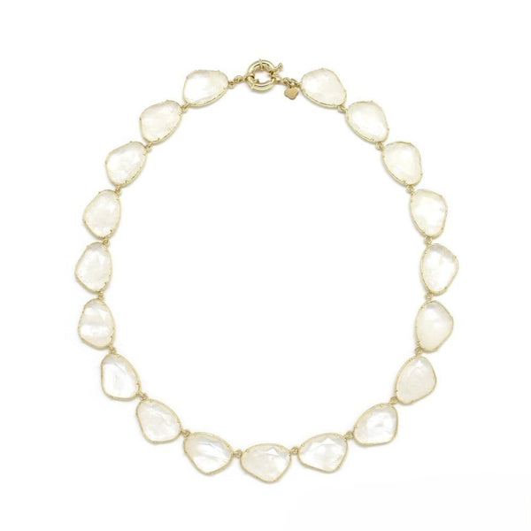 Oval Stone <br/> Buoy Clasp Necklace <br/> Rock Crystal