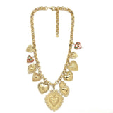 Heart-Shaped Chain Necklace <br/> with Cloisonné Enamel