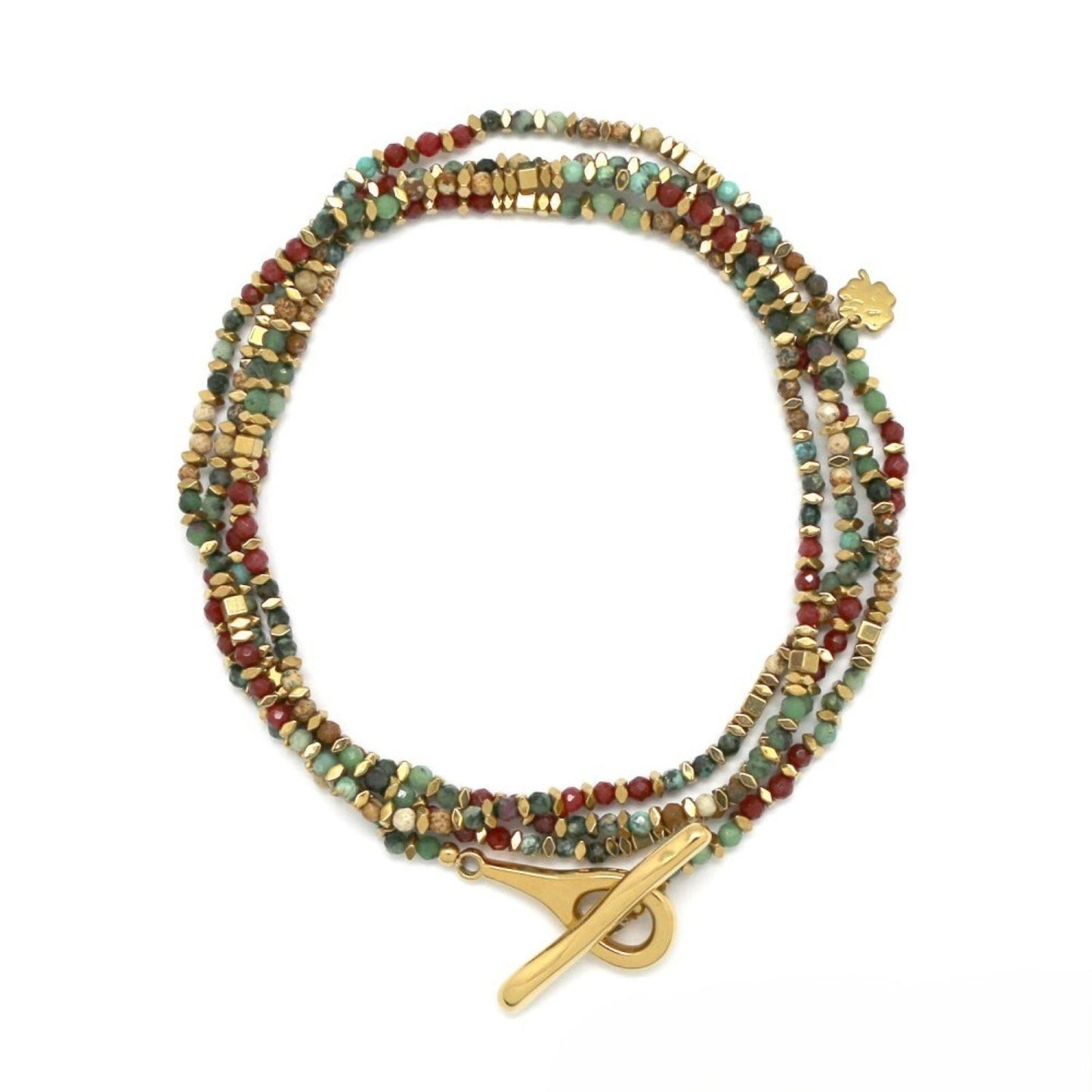 Necklace/Bracelet <br/>with Oval T-Bar Clasp <br/> Multistone