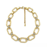 Gold Hematite <br/> Rectangle Link Chain Necklace