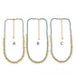 Pearl Necklace <br/> with Golden Lines and Stones - B