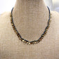 Pearl Necklace <br/> with Golden Lines and Stones - C