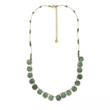 Beaded Chain Necklace <br/> w/ Teardrop Stone(Variscite)