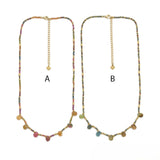 7-Drop Multi-Stone Necklace - A