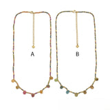 7-Drop Multi-Stone Necklace - B