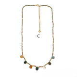 7-drop Multi-Stone Necklace C