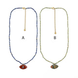 Lapis Lazuli/Zircon <br/> Eye Pendant Necklace A