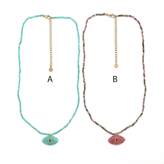 Amazonite Eye <br/> Pendant Necklace - A