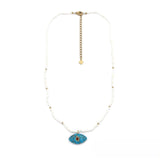 Mother-of-Pearl Necklace <br/> w/Turq Mohave Eye Pendant
