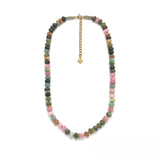 Rondelle Necklace <br/> w/ Stone & Rhinestone Tourmaline