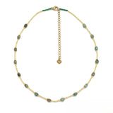 Gold-Plated Hematite <br/> Choker Necklace African Turquoise