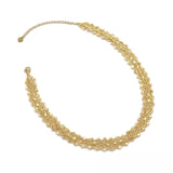 Three Strand Choker Necklace <br/> w/ Pearl & Stone Trochidae Shell