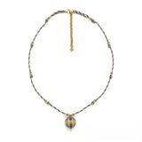 Two-Tone Beaded <br/> Chain Necklace - Blue