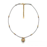 Two-Tone Beaded <br/> Chain Necklace - Turquoise