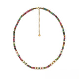 Stone & White Rhinestone <br/> Washer Necklace