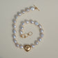 Orissa Heart Necklace <br/> White Pearl