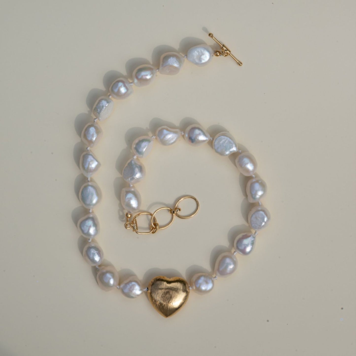 Orissa Heart Necklace <br/> White Pearl