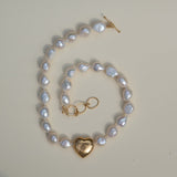 Orissa Heart Necklace <br/> White Pearl