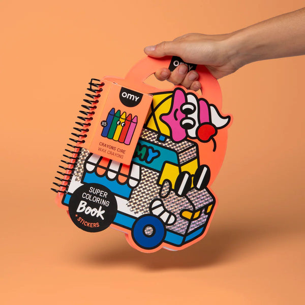 Super <br/> Coloring & Stickers Book <br/> Yummy