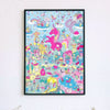 Large <br/> Poster <br/> Lily Unicorn with Stickers