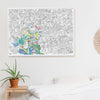 Decorative coloring poster map of Washington DC from OMY Studio