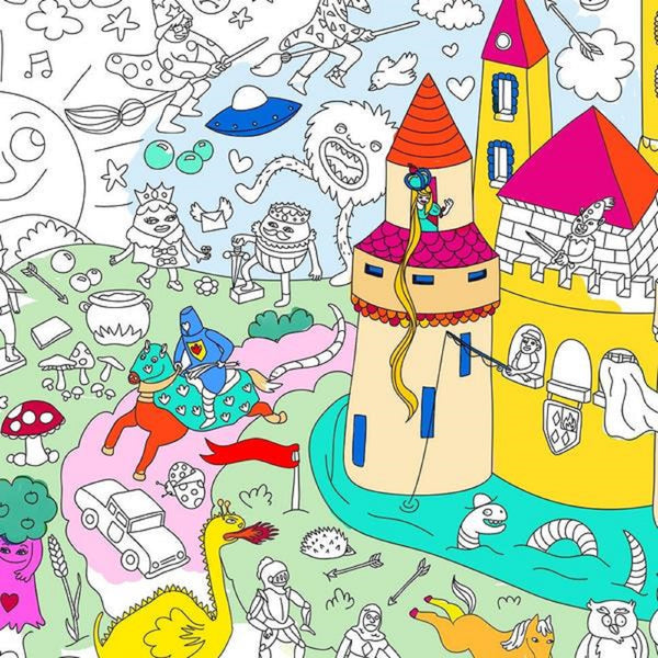 Magical coloring poster for kids.