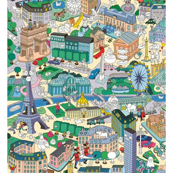More fun Paris poster with stickers.