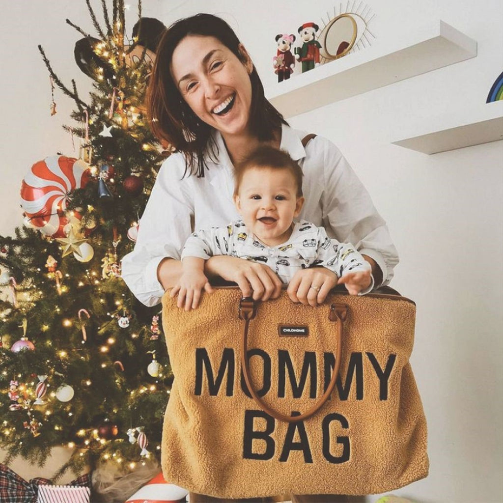 Teddy Bag Ladies - Mom Bag Fluffy Shopper Bag - Beige Mommy Bag
