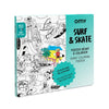 Large Coloring Poster Surf and Skate